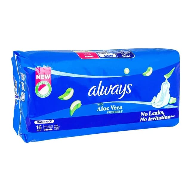 Always With Aloe Vera Freshness Maxi Thick Extra Long 16 Pads