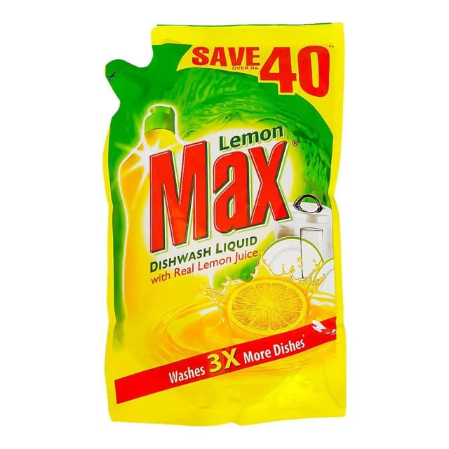 Lemon Max Dish Wash Liquid Pouch 450ml