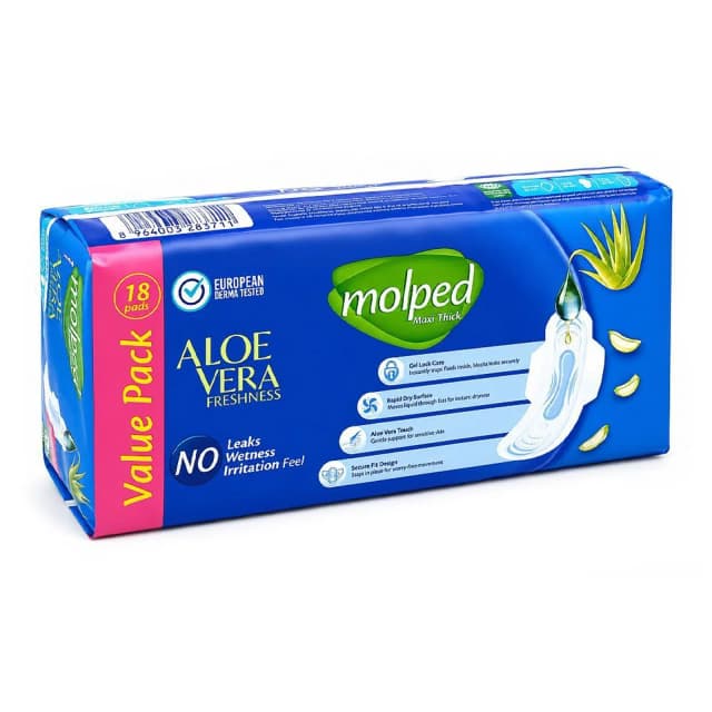 Molped Maxi Thick Aloe Vera Freshness 18 pads