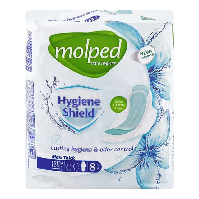 Molped Maxi Thick Hygiene Shield Long Pads 8 Pads