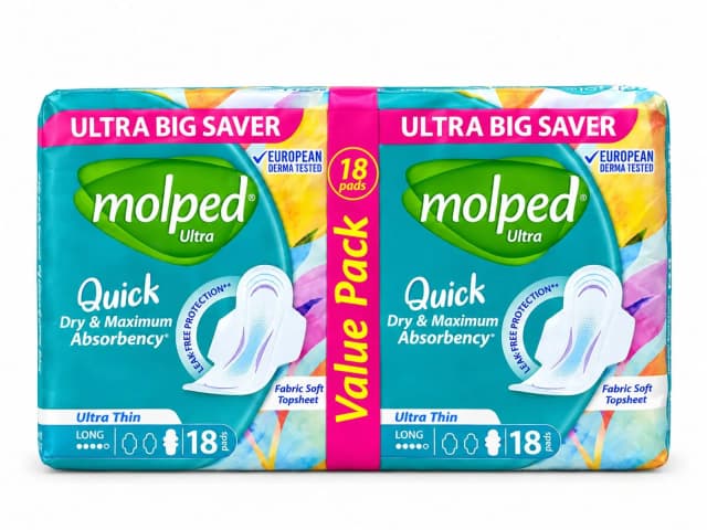 Molped Ultra Quick Dry & Maximum Absorbency 18 pads
