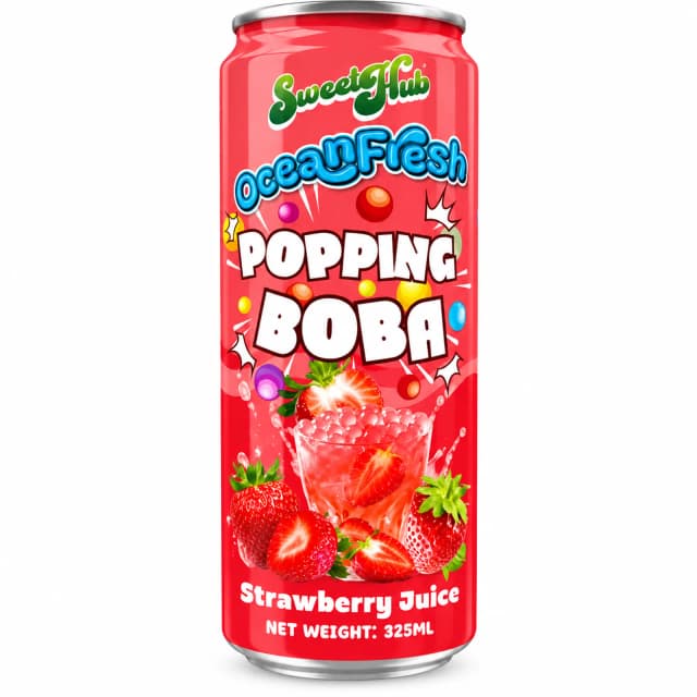 Sweet Hub Poppin Boba Strawberry Juice 325Ml