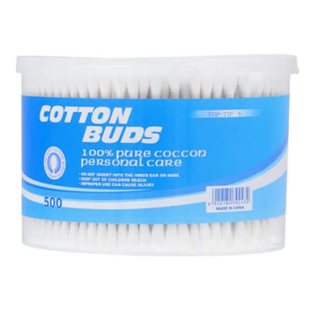 Top Tip Cotton Buds Plastic Jar 500pcs