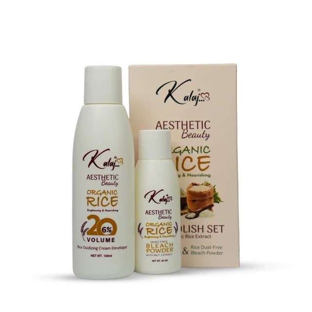 Kalaj Aesthetic Beauty Organic Rice Brightening & Nourishing Skin Polish Set 2 In 1