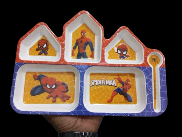 Spider Man Themed Divided Kids Feeding Dish
