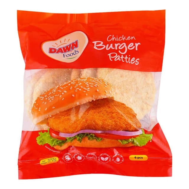 Dawn Chicken Burger Pattie 6Pc 372Gm